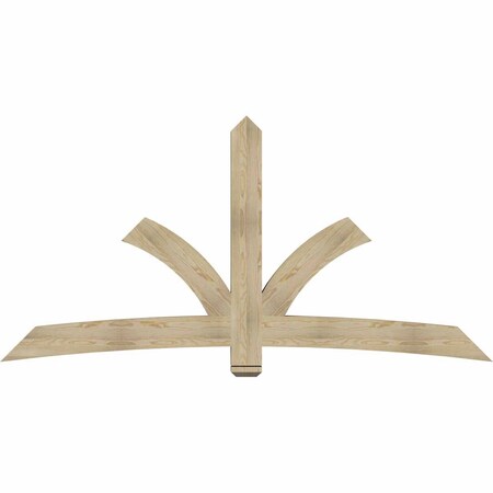 Ekena Millwork Davenport Rough Sawn Timber Gable Bracket, Douglas Fir, 96"W x 48"H x 4"D x 6"F, 12/12 Pitch GBW096X48X0406DAV00RDF